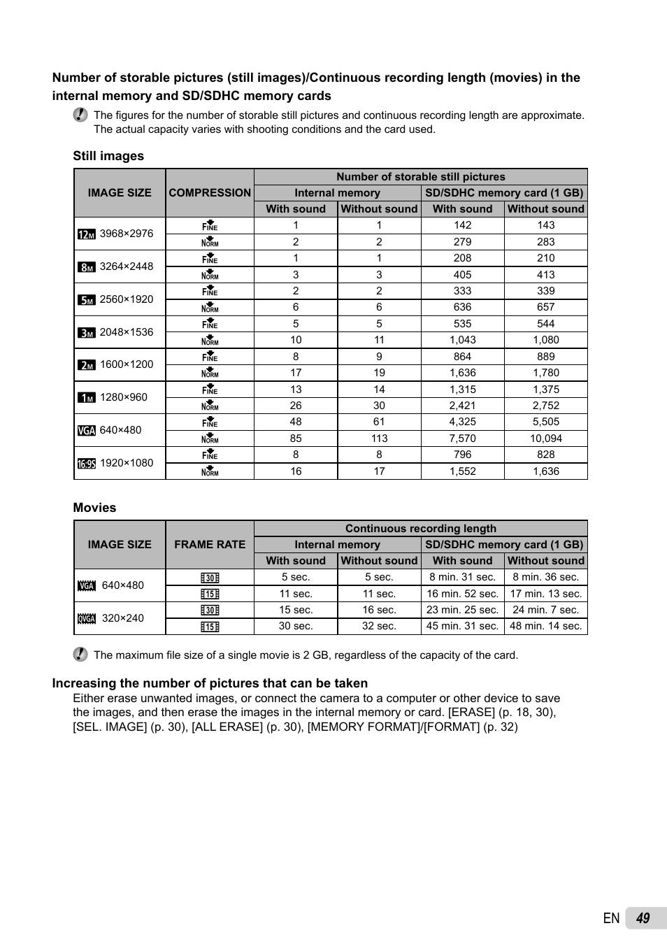 49 en | Olympus T-100 User Manual | Page 49 / 61