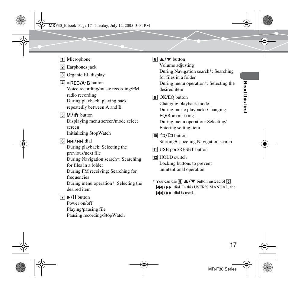 Olympus MR-F30 Series User Manual | Page 17 / 86