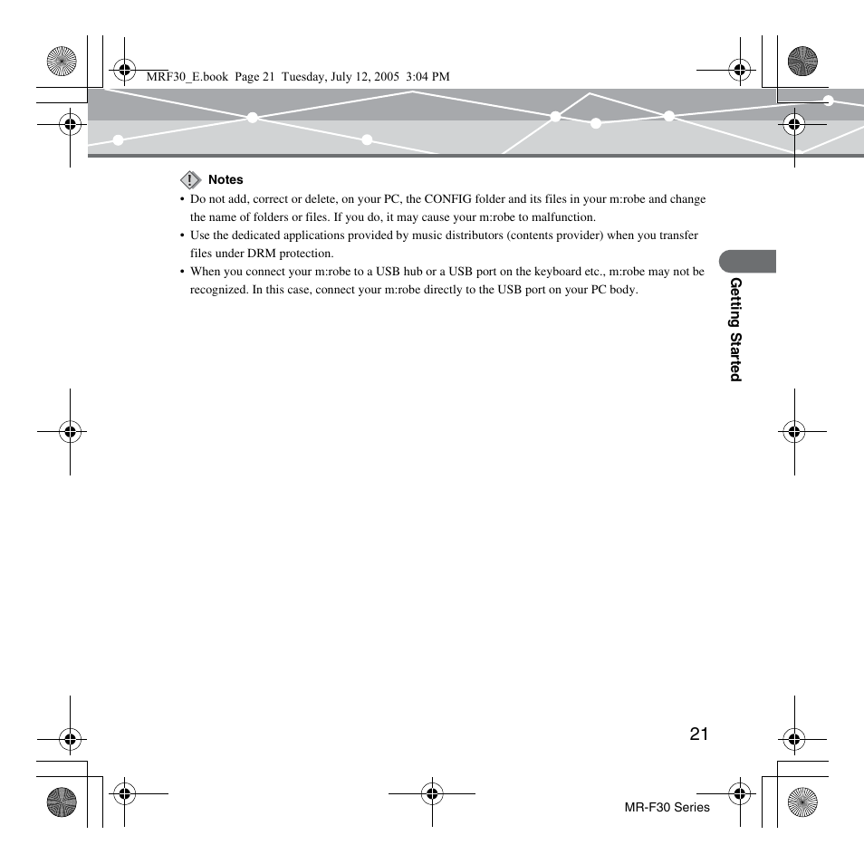 Olympus MR-F30 Series User Manual | Page 21 / 86