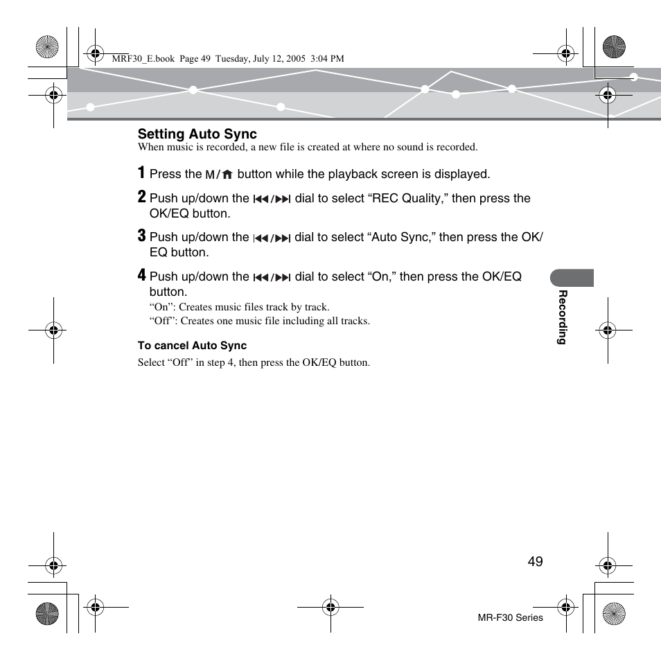 Olympus MR-F30 Series User Manual | Page 49 / 86