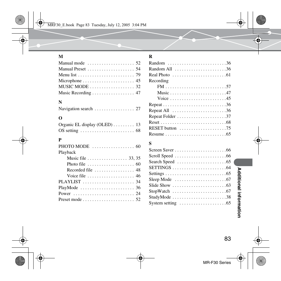 Olympus MR-F30 Series User Manual | Page 83 / 86