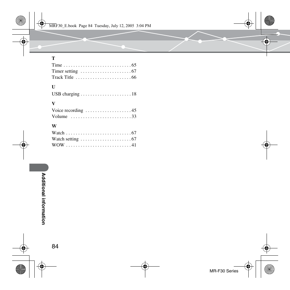 Olympus MR-F30 Series User Manual | Page 84 / 86