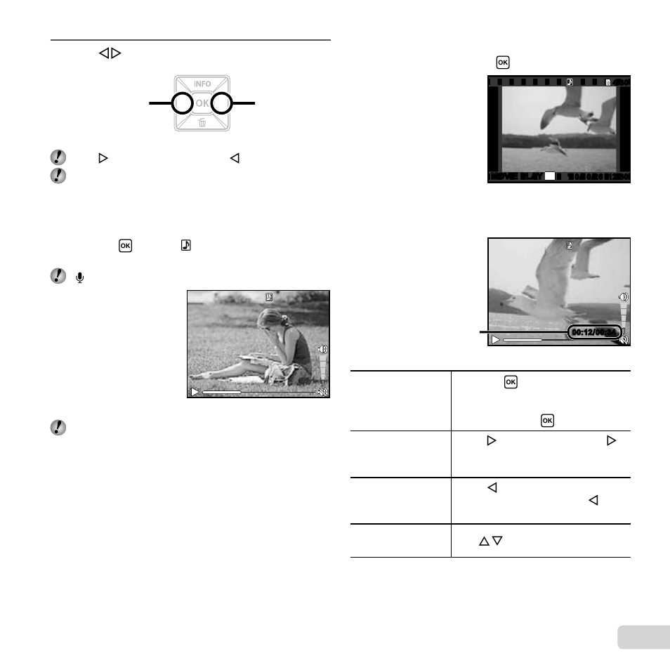 23 en, Operations during movie playback | Olympus FE-5050 User Manual | Page 23 / 75