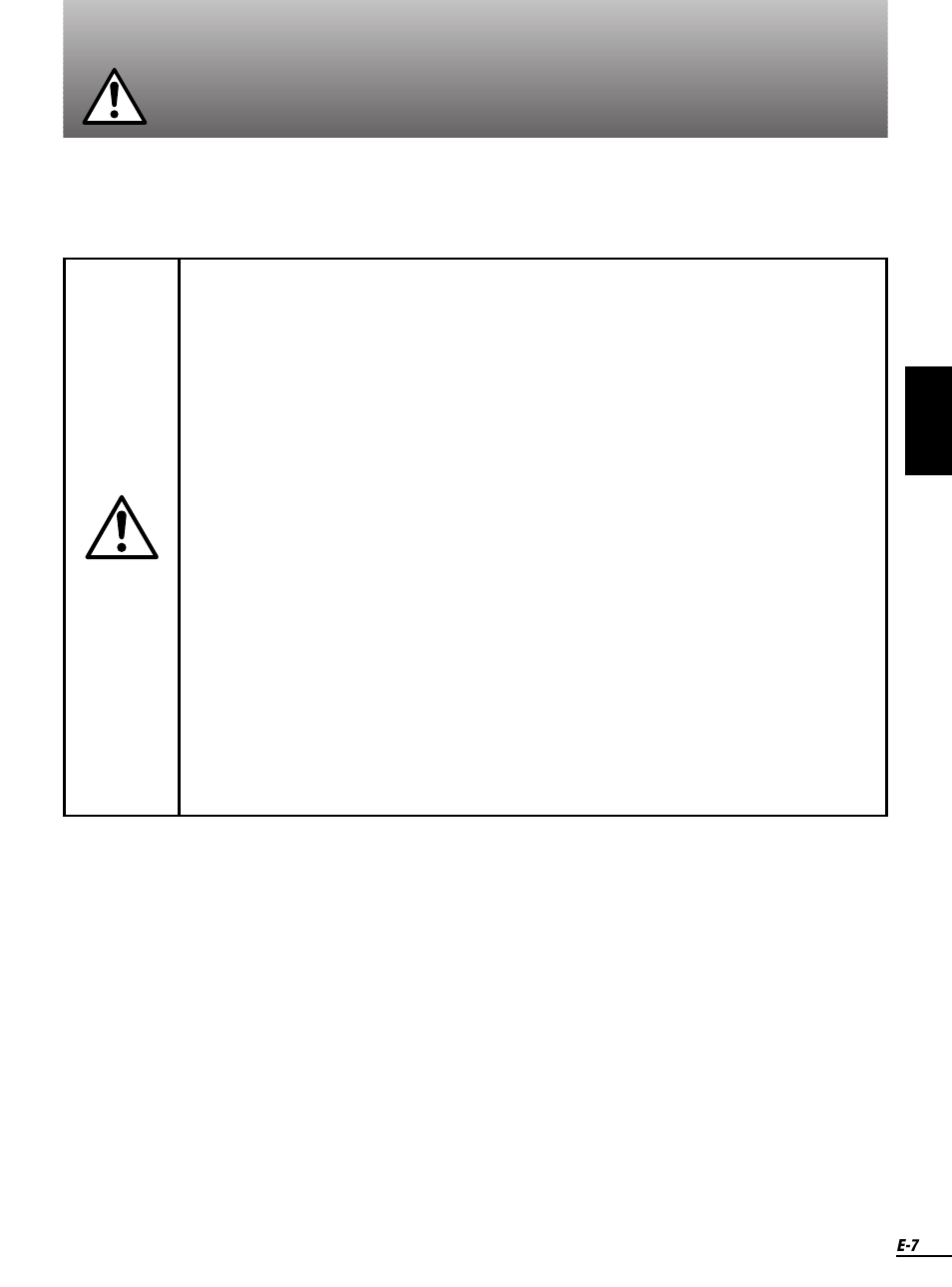 Warning | Olympus FMD-250W User Manual | Page 7 / 31