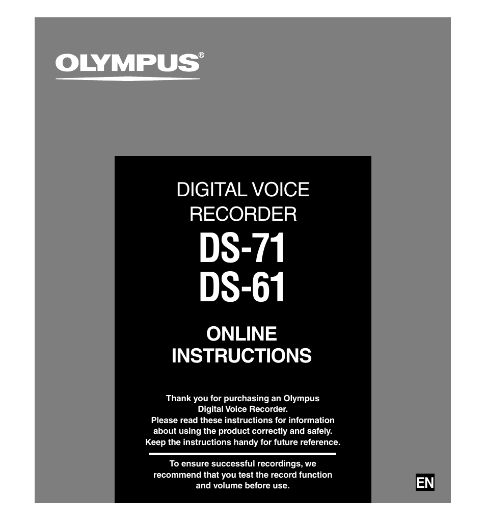 Olympus DS-61 User Manual | 171 pages