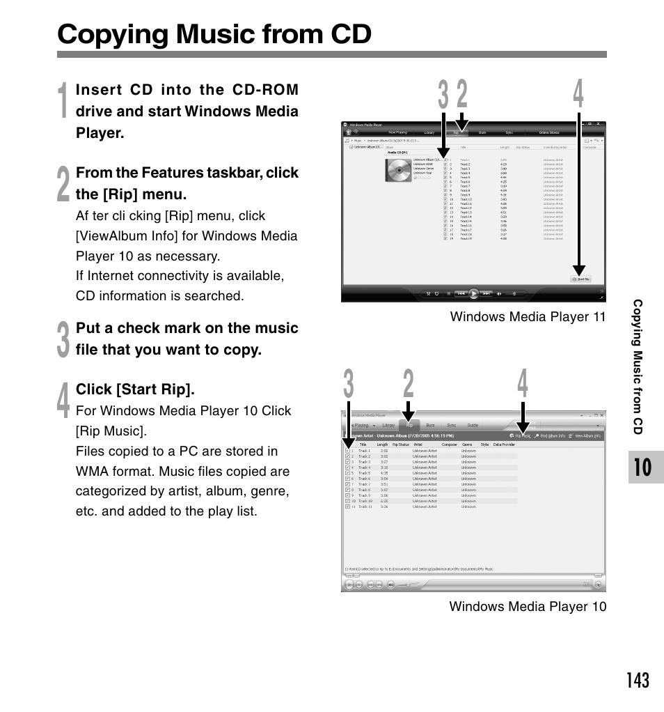 Copying music from cd | Olympus DS-61 User Manual | Page 143 / 171