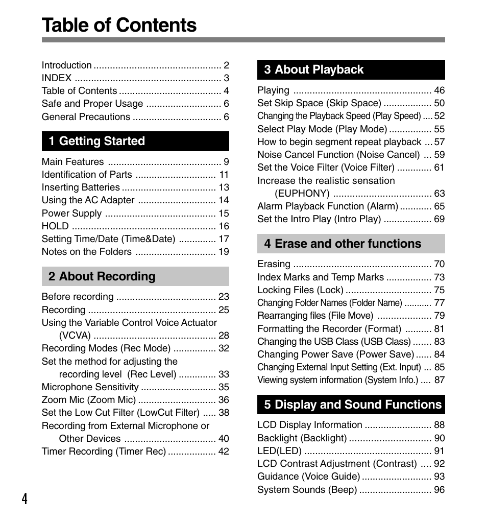 Olympus DS-61 User Manual | Page 4 / 171