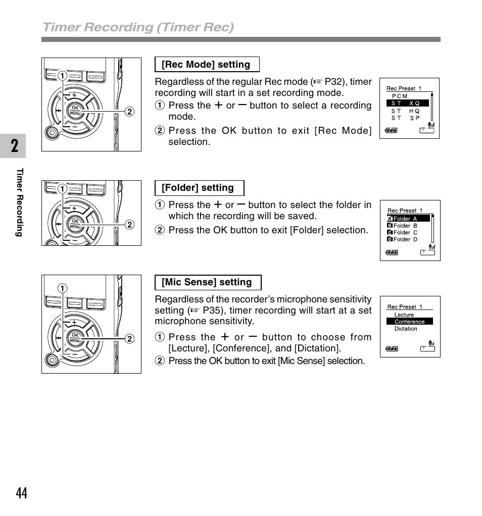 Olympus DS-61 User Manual | Page 44 / 171