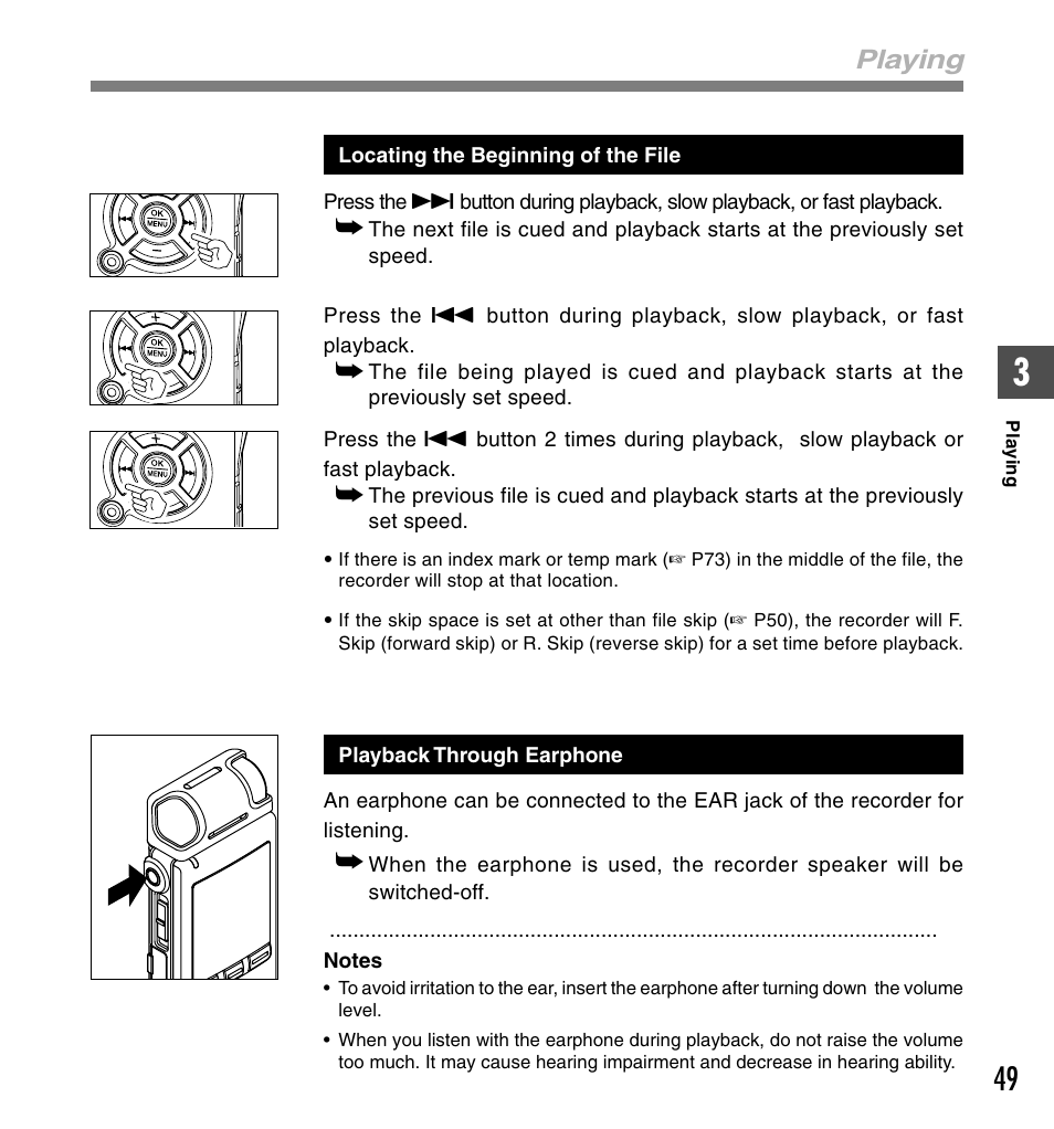 Playing | Olympus DS-61 User Manual | Page 49 / 171