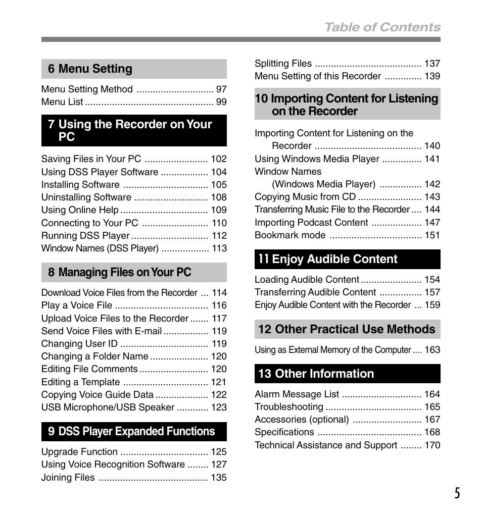 Olympus DS-61 User Manual | Page 5 / 171