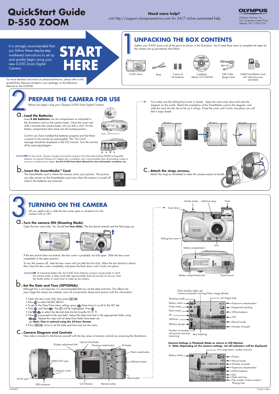 Olympus ZOOM D-550 User Manual | 2 pages