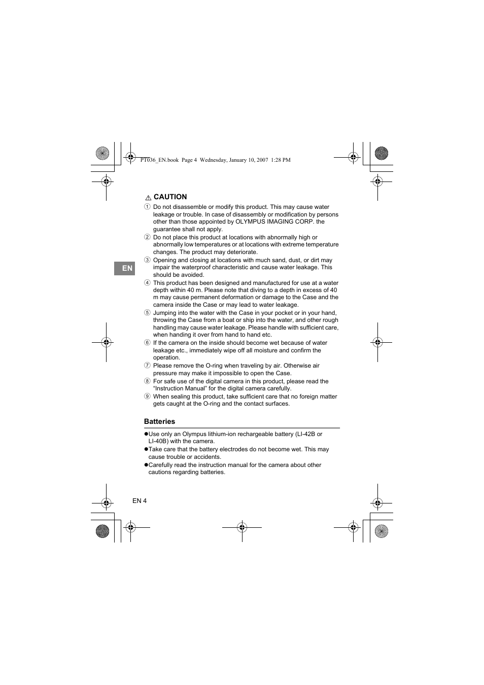 Olympus PT-036 User Manual | Page 42 / 268