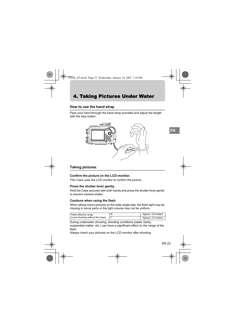 Taking pictures under water | Olympus PT-036 User Manual | Page 61 / 268