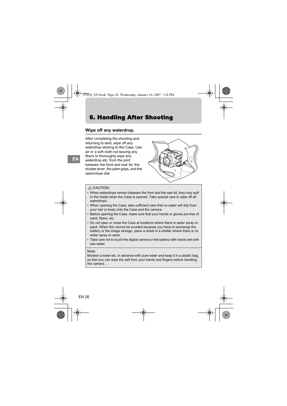 Handling after shooting | Olympus PT-036 User Manual | Page 64 / 268