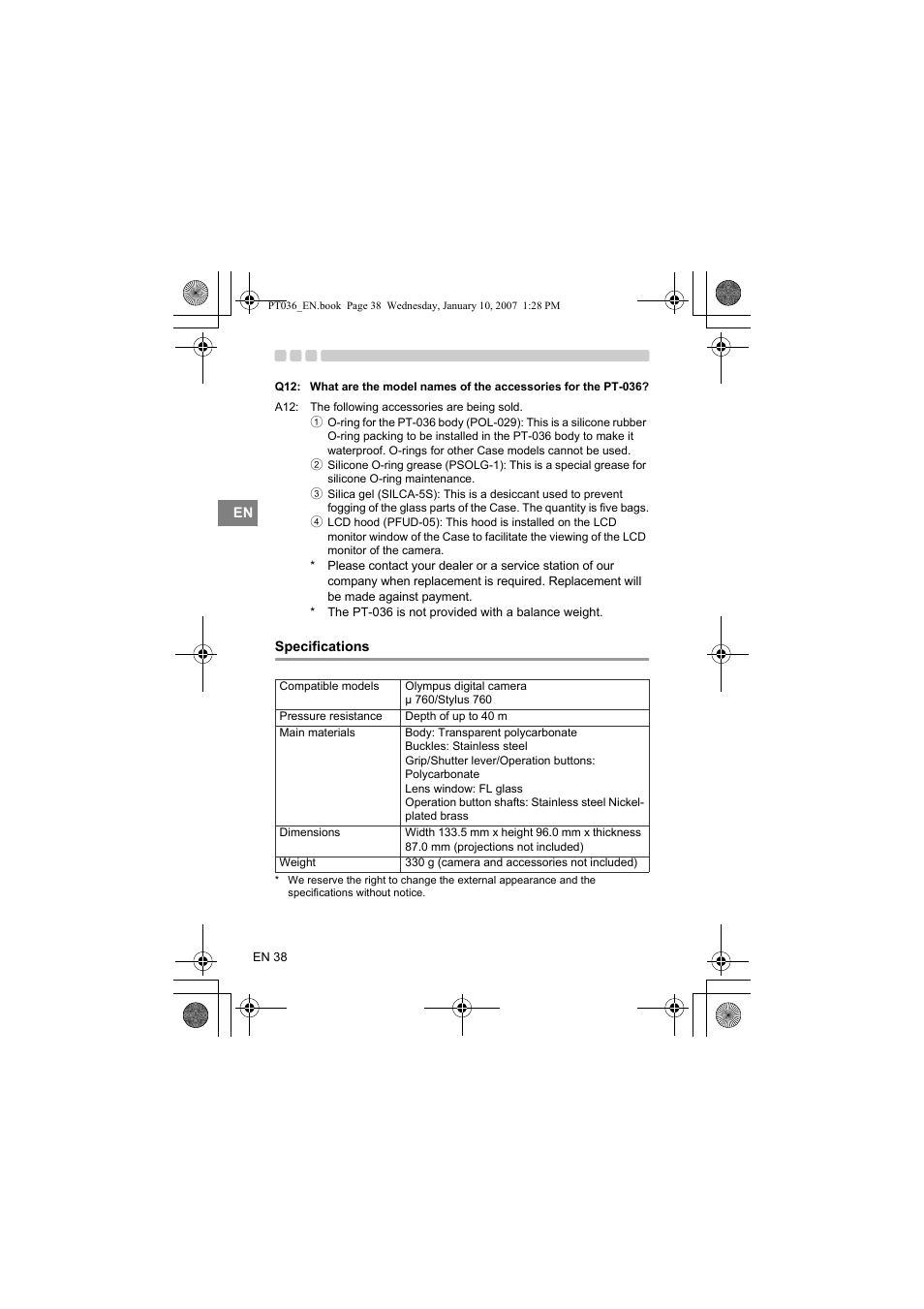 Olympus PT-036 User Manual | Page 76 / 268