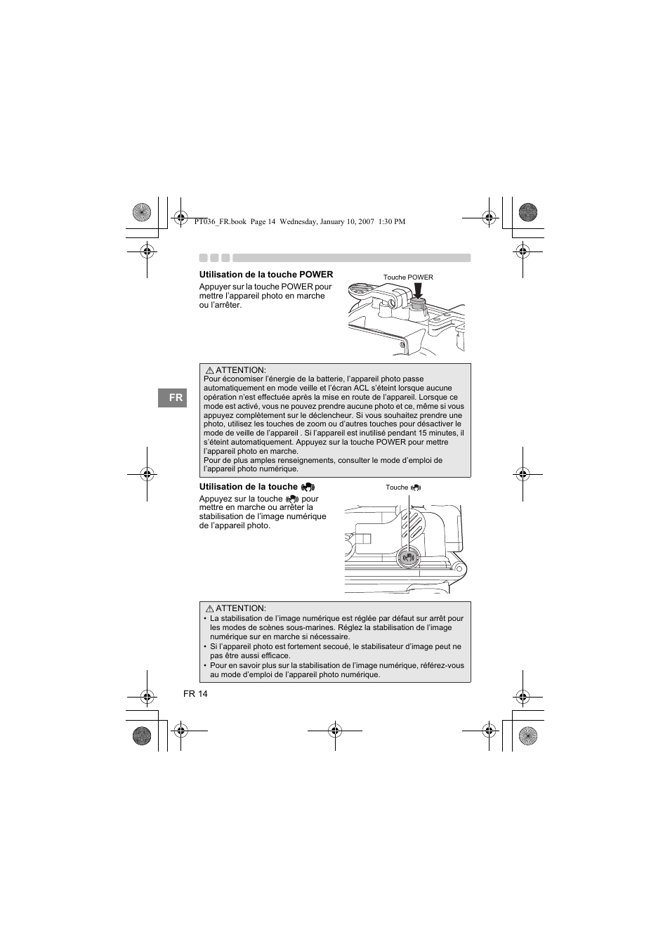 Utilisation de la touche p, Utilisation de la touche | Olympus PT-036 User Manual | Page 90 / 268