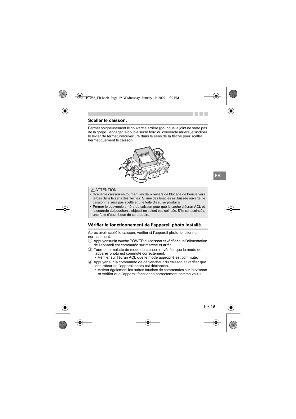 Sceller le caisson | Olympus PT-036 User Manual | Page 95 / 268