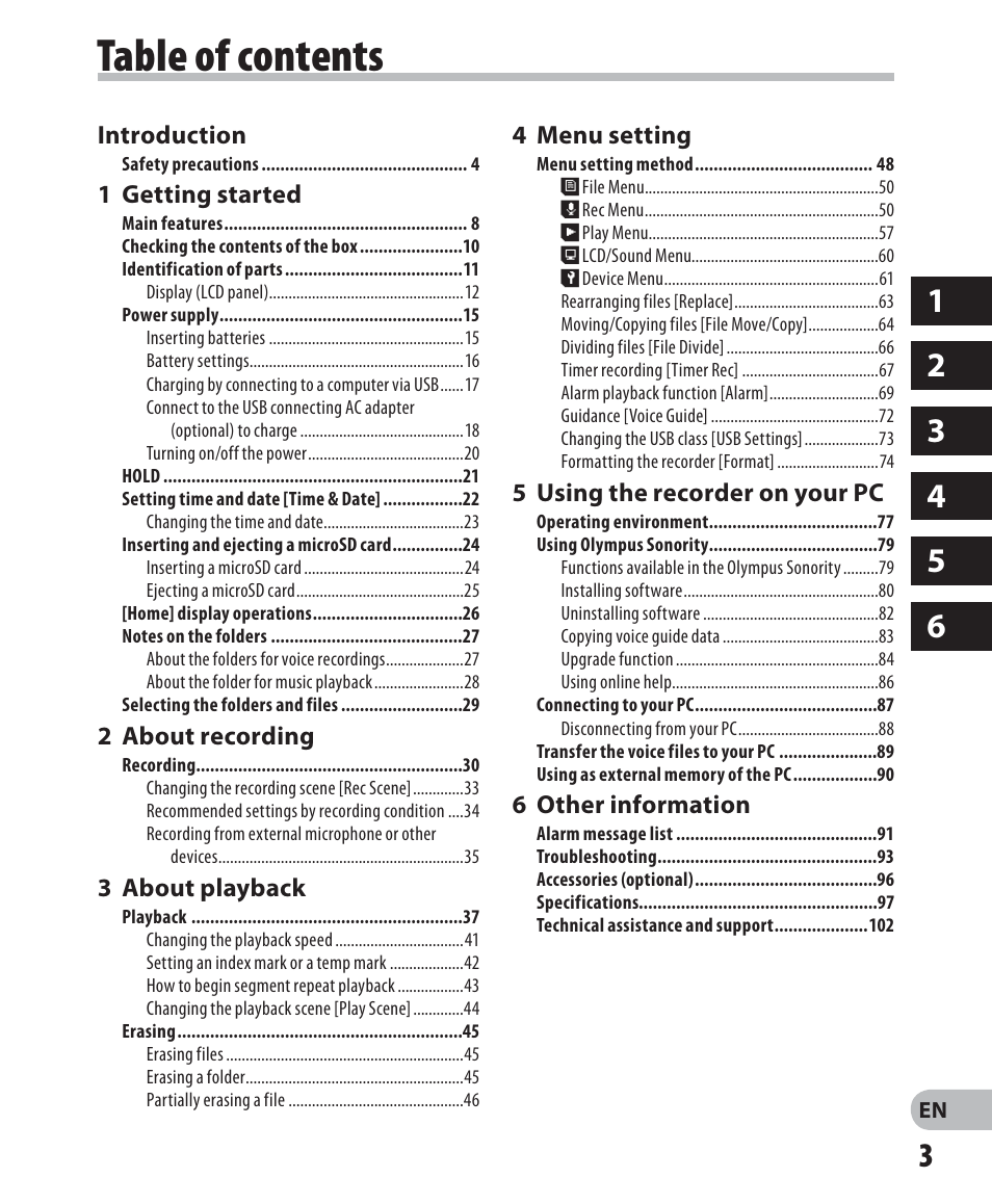 Olympus LS-7 User Manual | Page 3 / 103