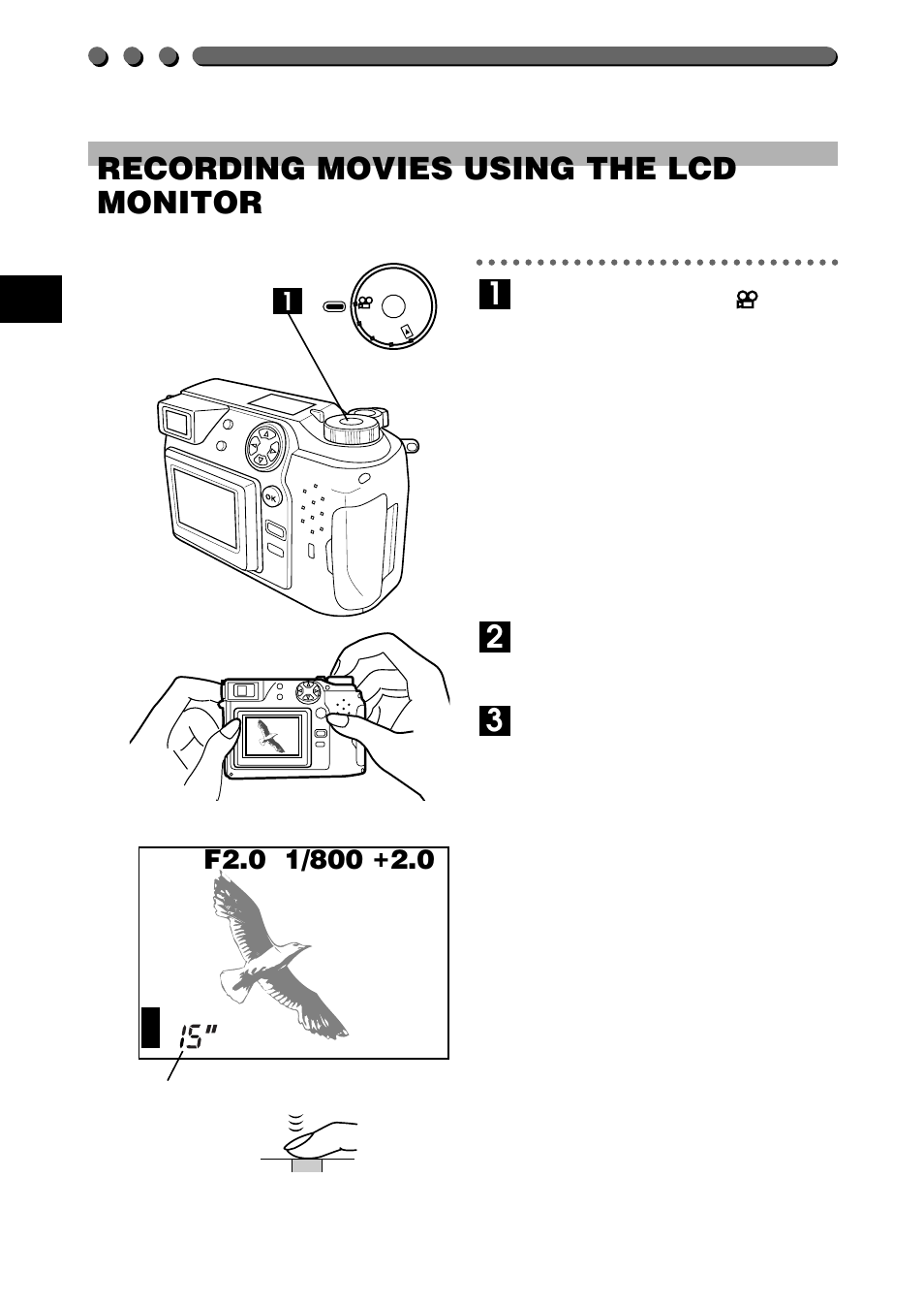 Recording movies using the lcd monitor, Seconds remaining | Olympus C-2020ZOOM User Manual | Page 106 / 200