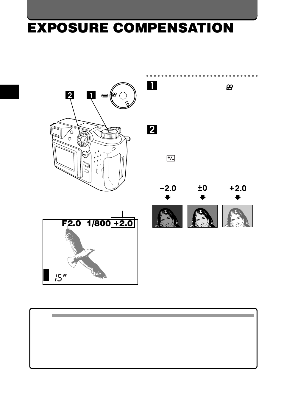 Exposure compensation | Olympus C-2020ZOOM User Manual | Page 112 / 200