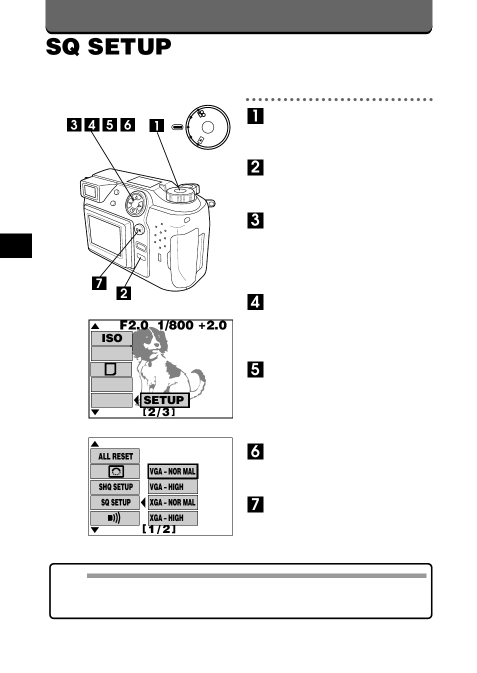 Sq setup | Olympus C-2020ZOOM User Manual | Page 174 / 200