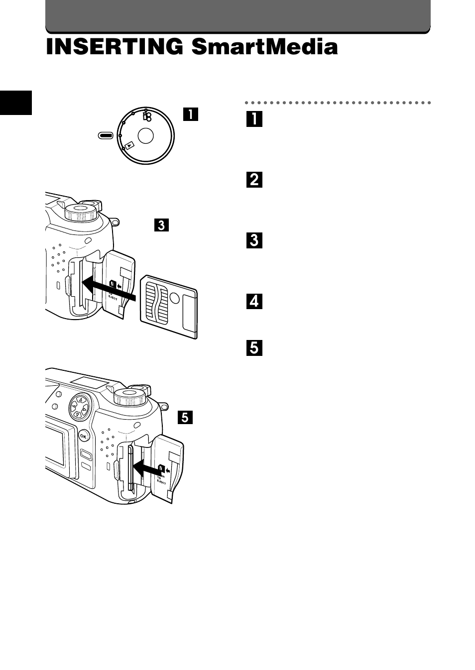 Inserting smartmedia | Olympus C-2020ZOOM User Manual | Page 26 / 200