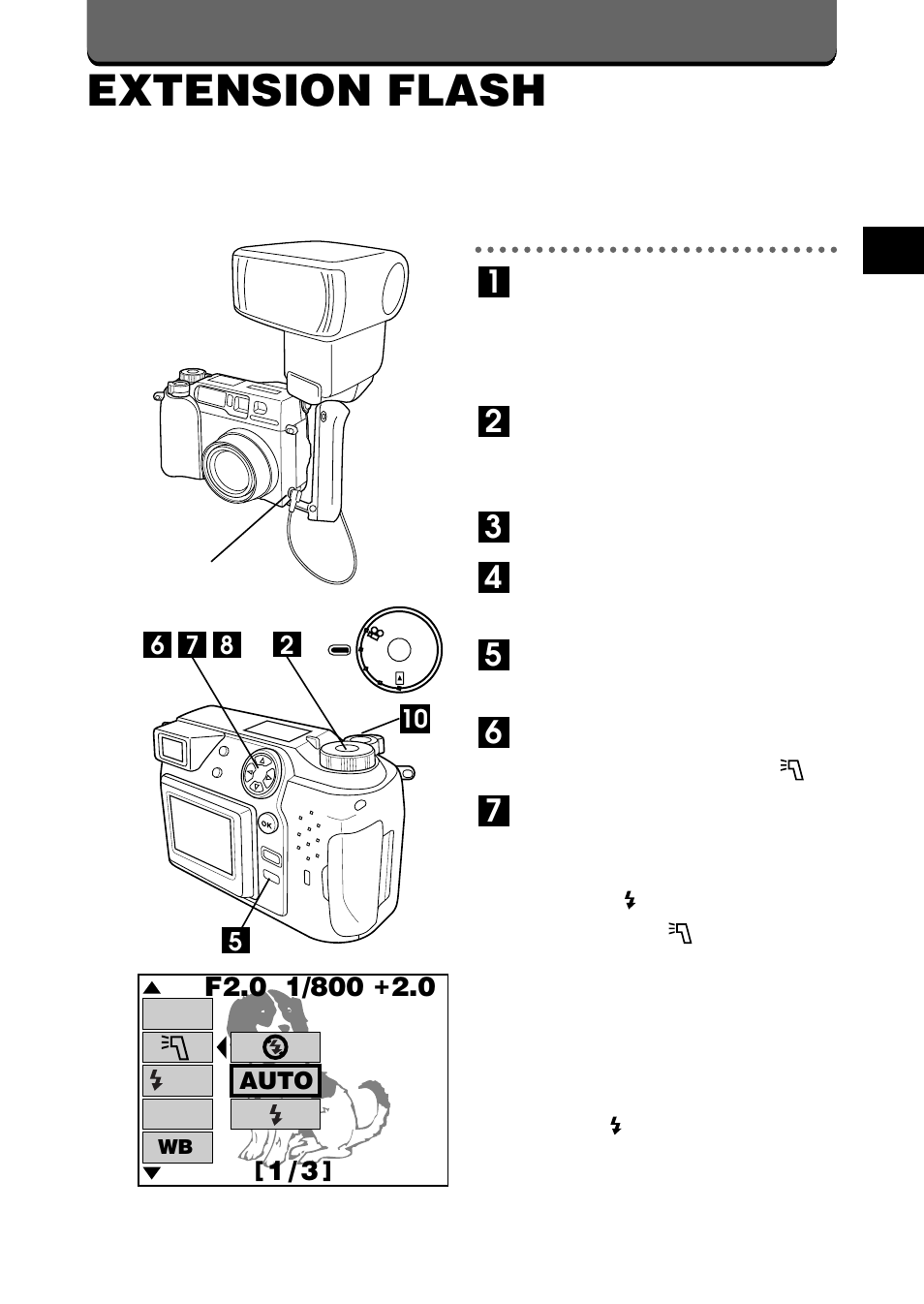 Extension flash | Olympus C-2020ZOOM User Manual | Page 73 / 200