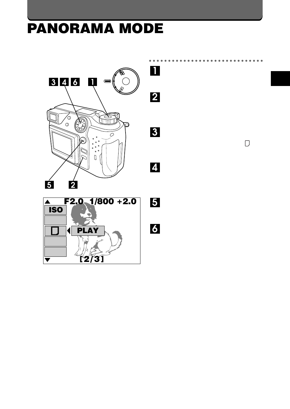 Panorama mode, Iso play | Olympus C-2020ZOOM User Manual | Page 83 / 200