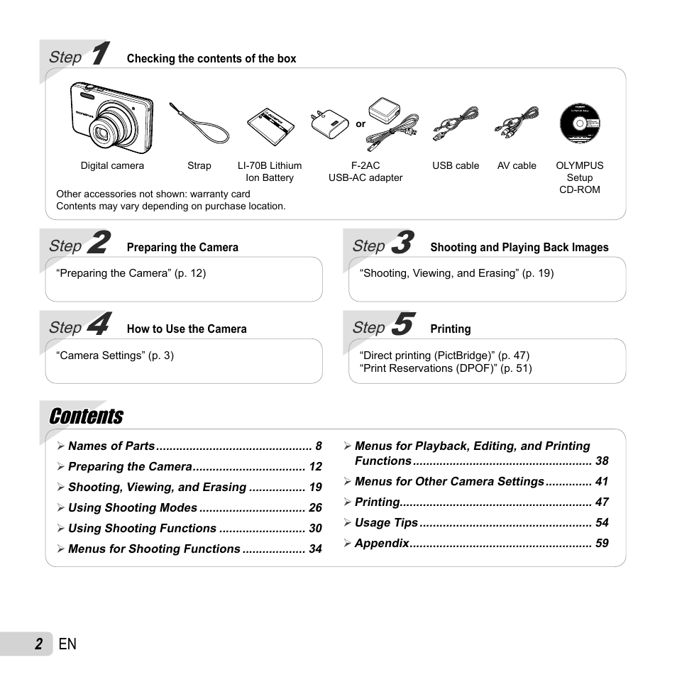Olympus VG-160 User Manual | Page 2 / 76