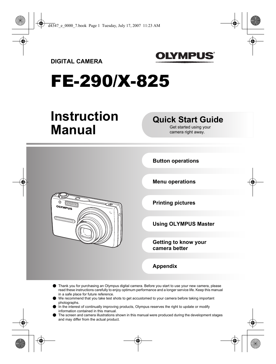Olympus FE-290 User Manual | 68 pages