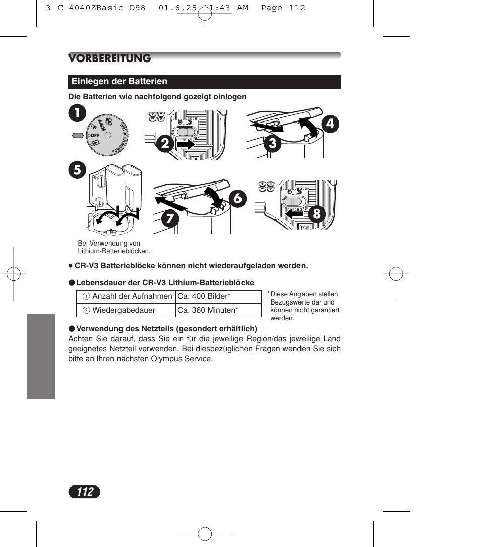 Olympus C-4040ZOOM User Manual | Page 112 / 196