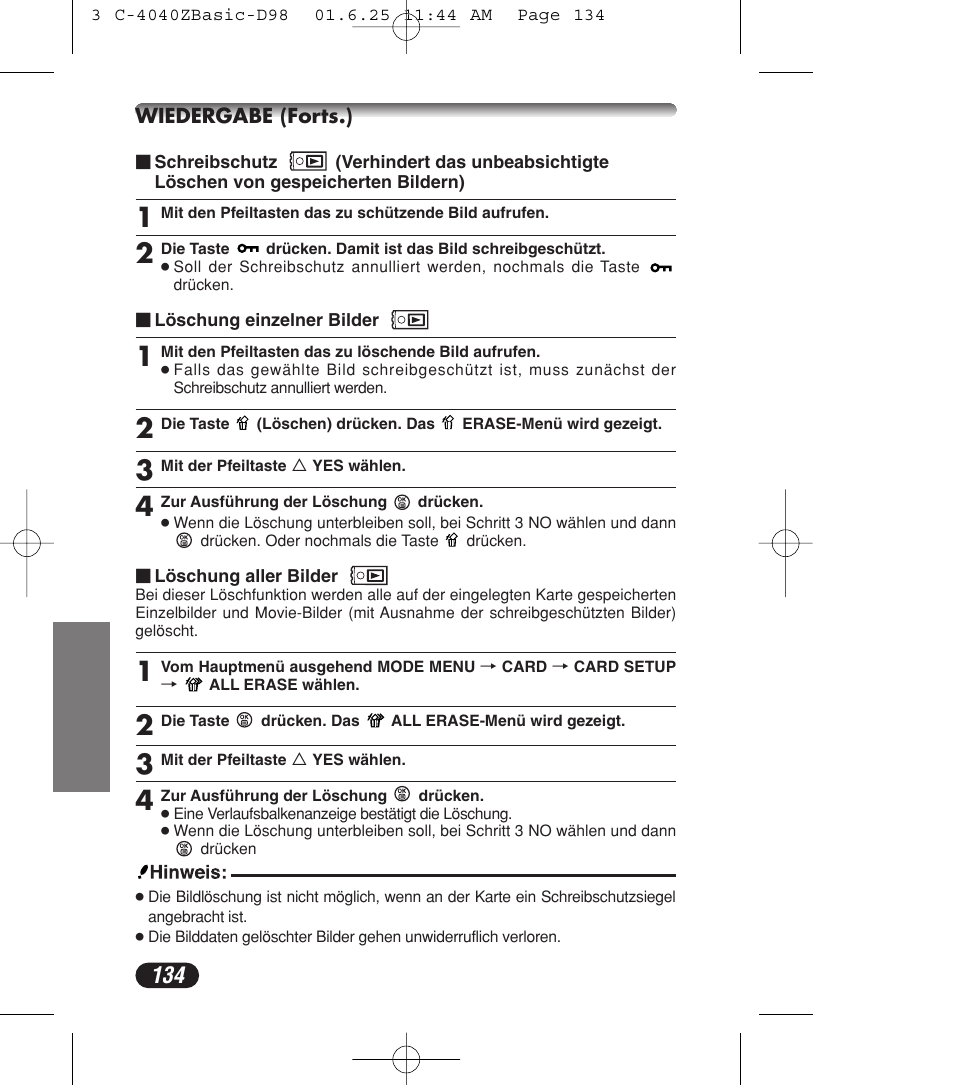 Olympus C-4040ZOOM User Manual | Page 134 / 196