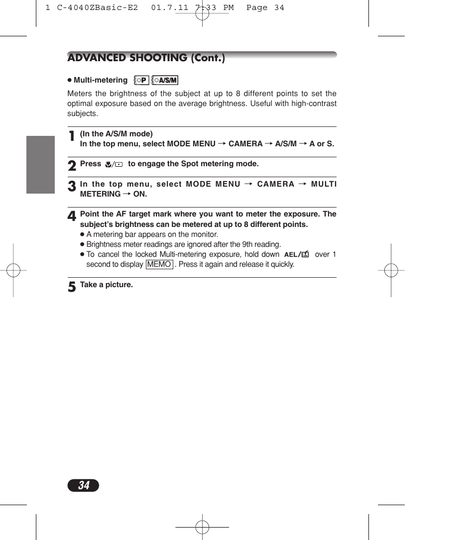 Olympus C-4040ZOOM User Manual | Page 34 / 196
