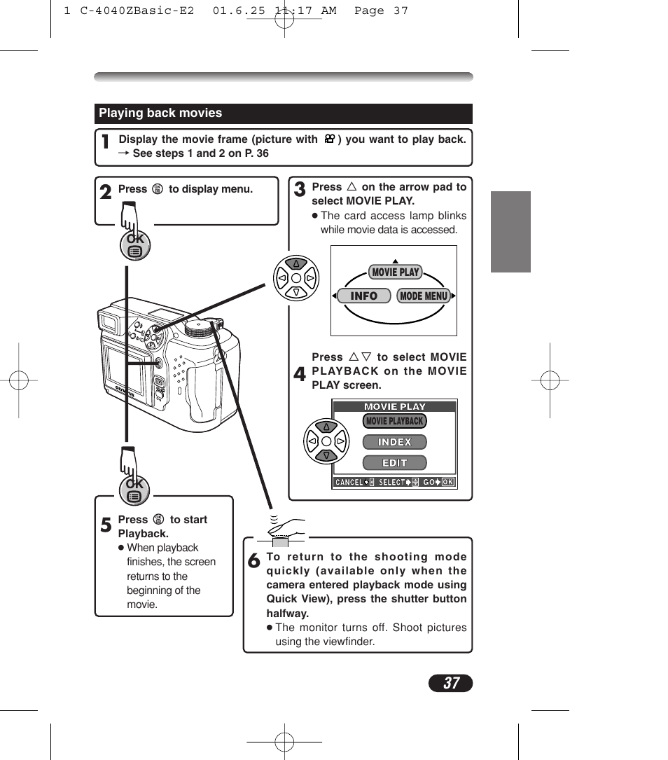 Olympus C-4040ZOOM User Manual | Page 37 / 196