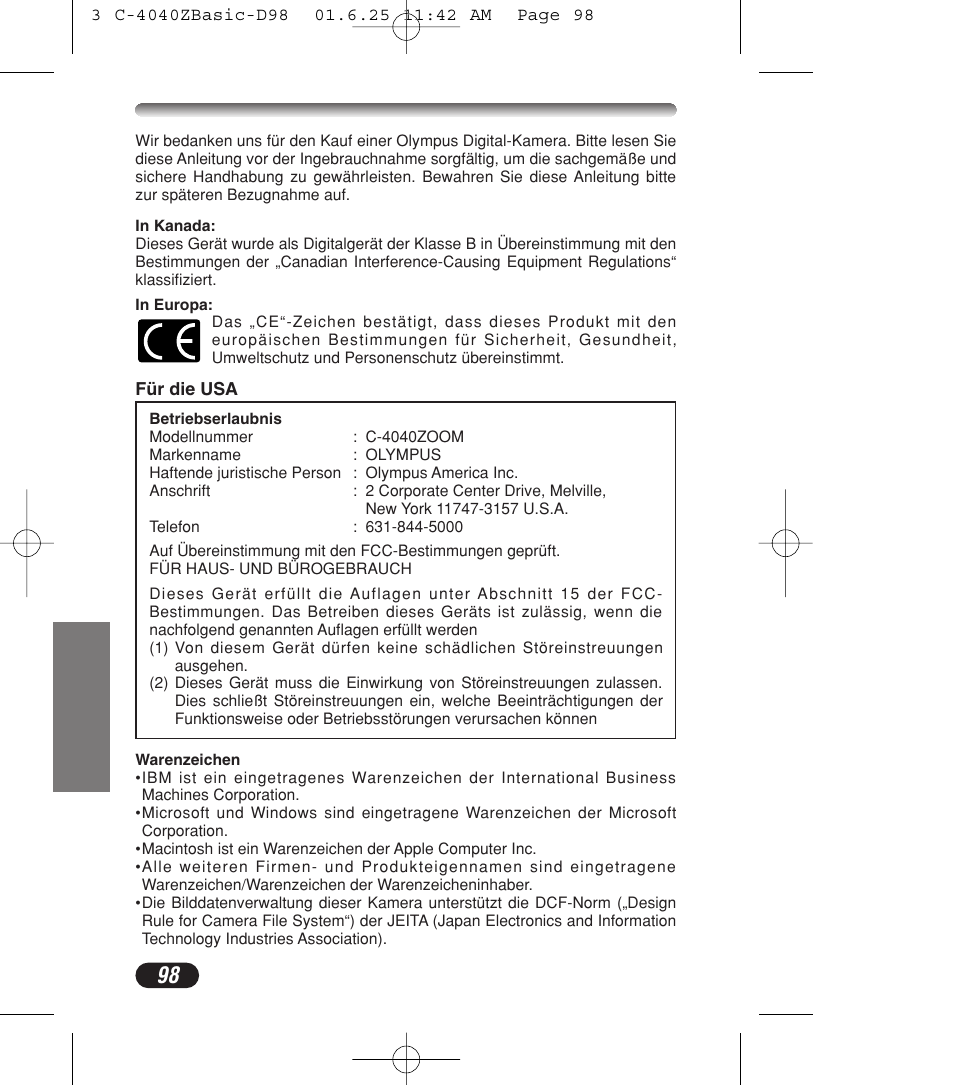 Olympus C-4040ZOOM User Manual | Page 98 / 196