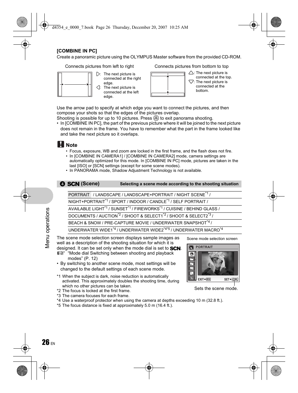Menu ope rati ons | Olympus 1030 SW User Manual | Page 26 / 84