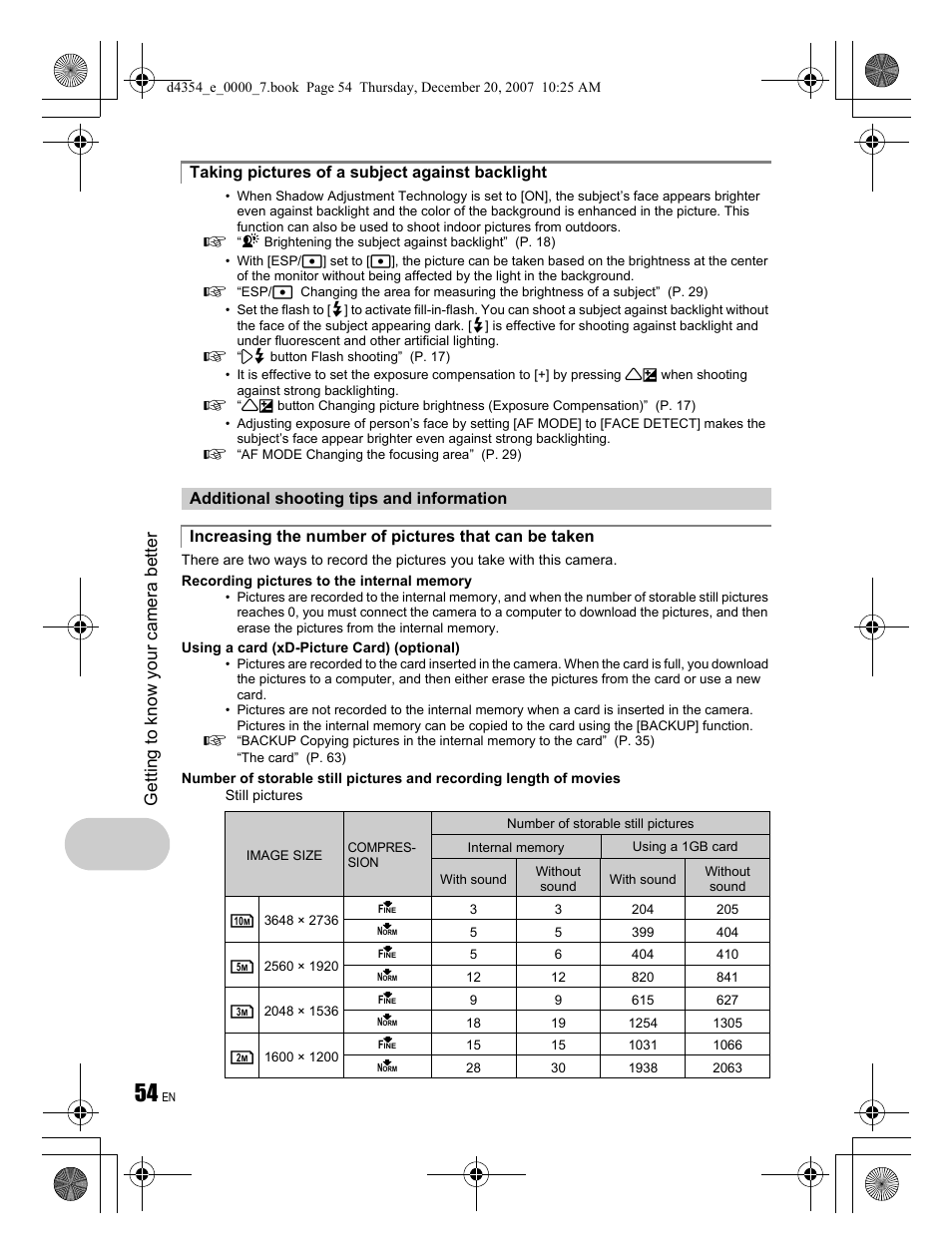 Olympus 1030 SW User Manual | Page 54 / 84