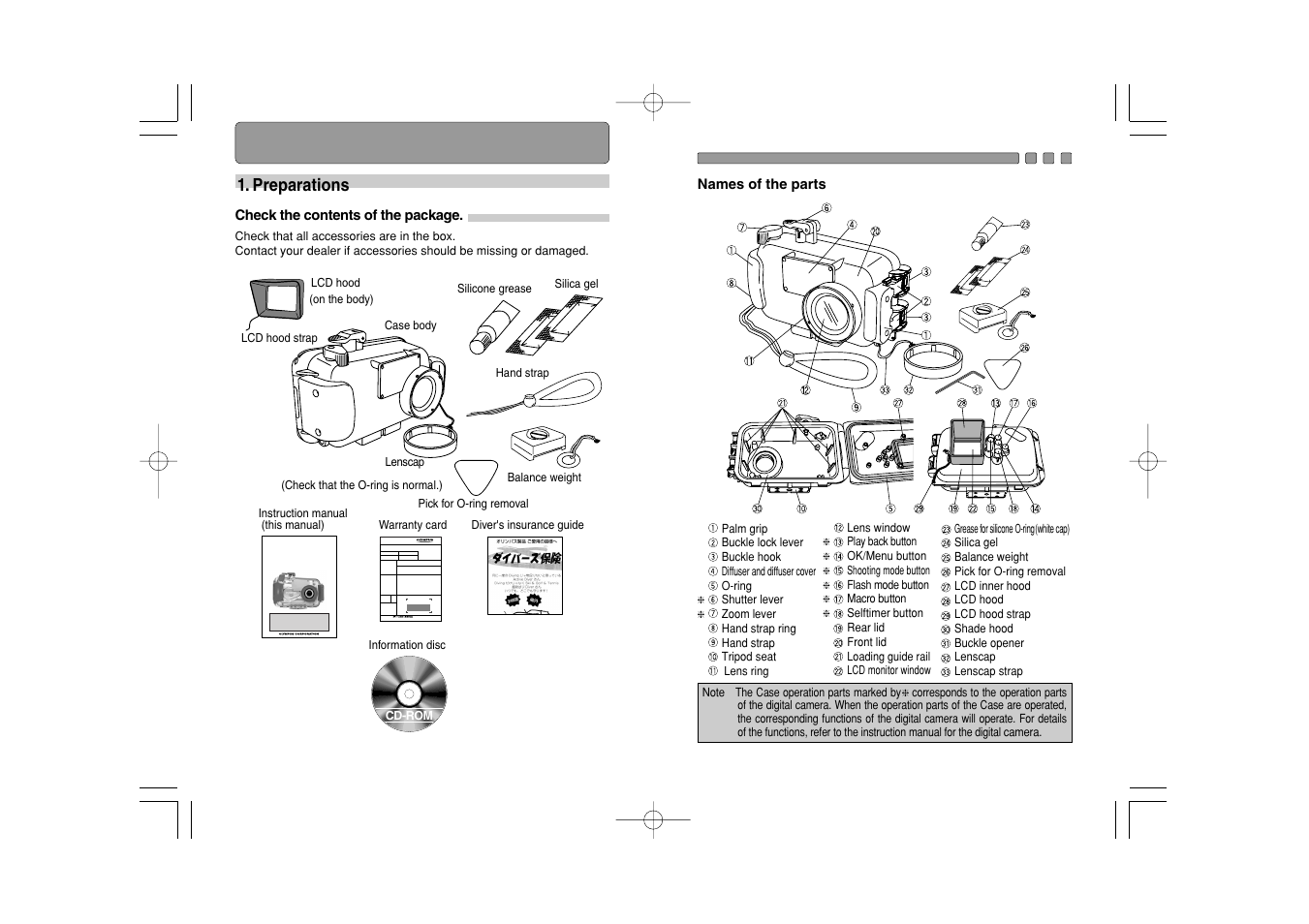 Preparations, Check the contents of the package | Olympus CAMEDIA X-350 PT-021 User Manual | Page 10 / 37