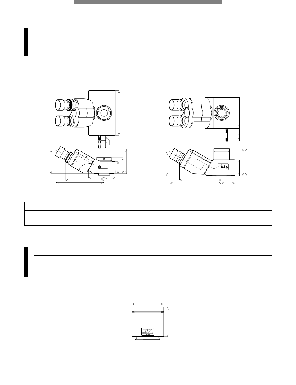 Widefield trinocular observation tubes, Single port tube with lens, Observation tubes | Olympus Microscope User Manual | Page 30 / 48