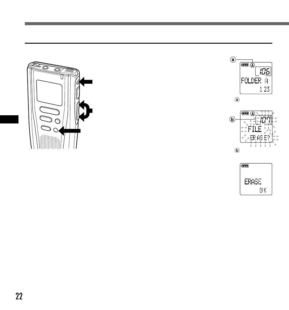 Erasing | Olympus DS-2000 User Manual | Page 22 / 44
