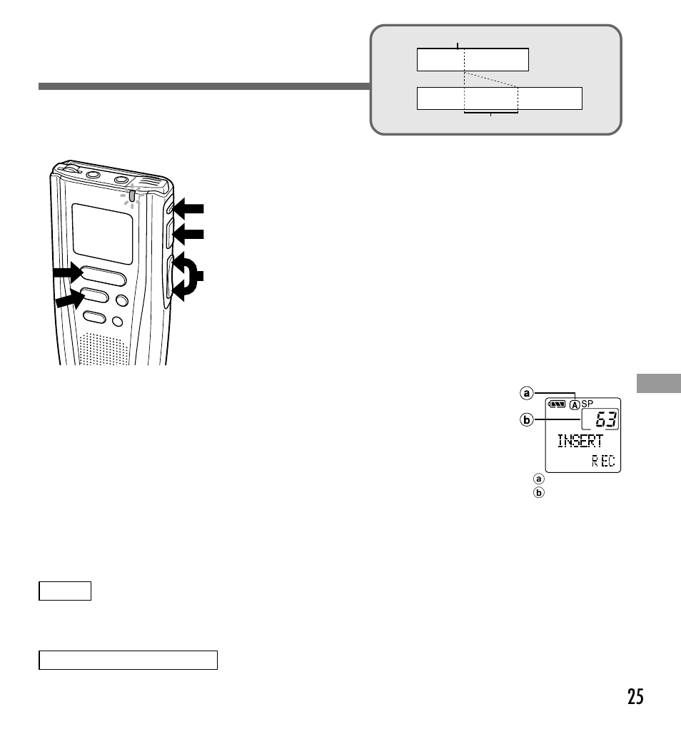 Inserting recordings into previous files | Olympus DS-2000 User Manual | Page 25 / 44