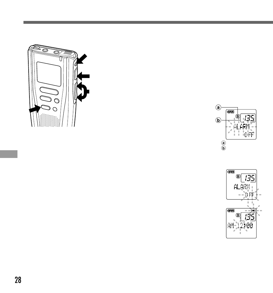 Alarm playback function | Olympus DS-2000 User Manual | Page 28 / 44