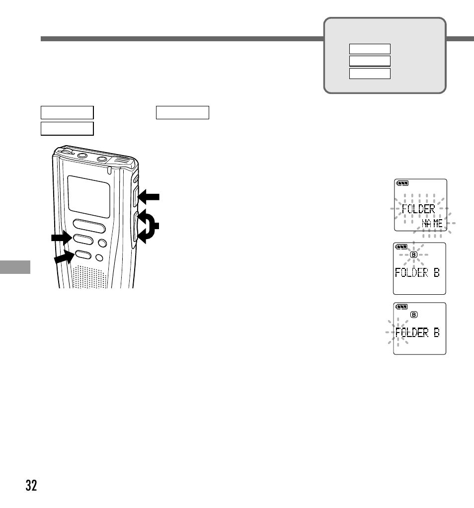 Assigning folder names | Olympus DS-2000 User Manual | Page 32 / 44