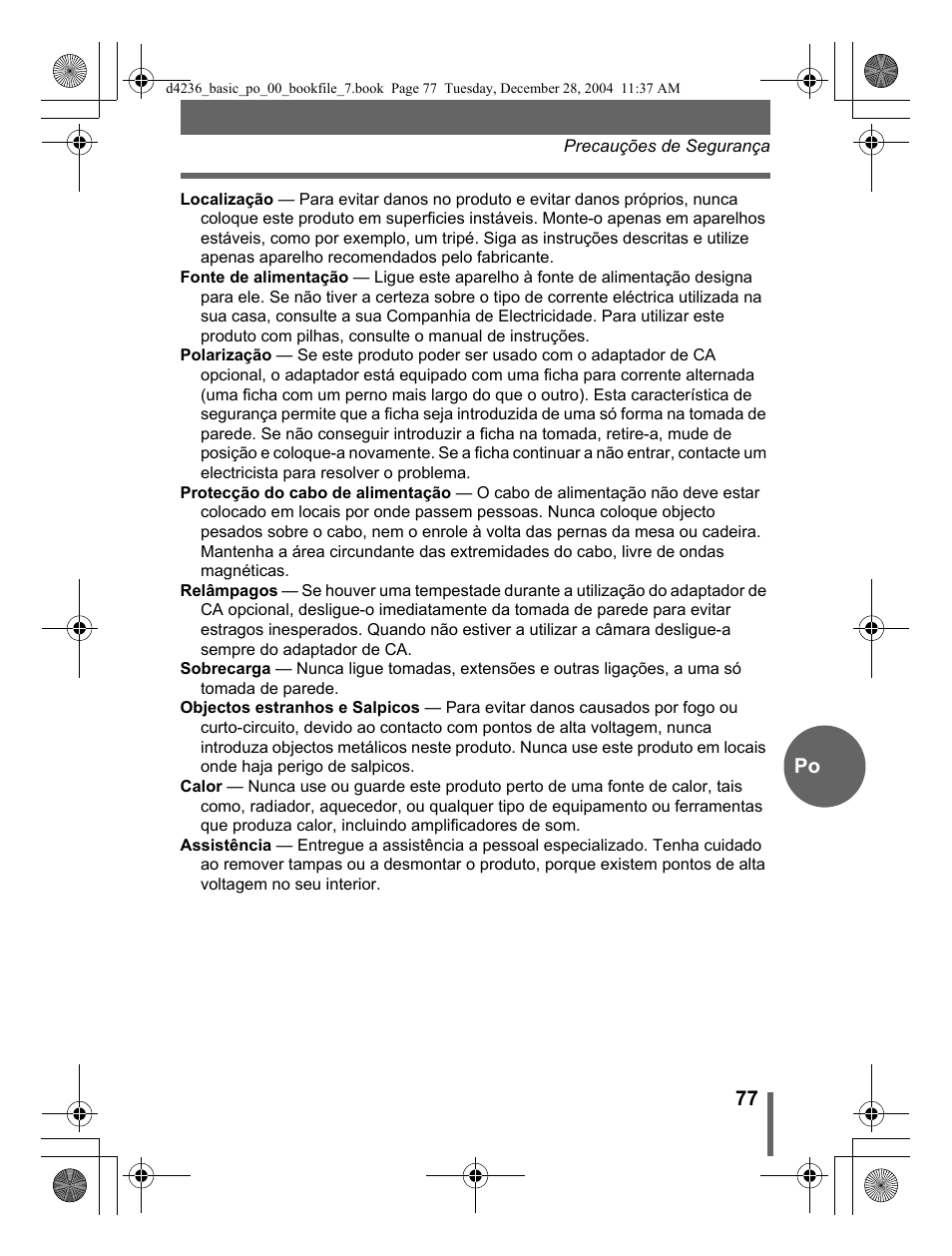 77 po | Olympus C-480 User Manual | Page 77 / 100