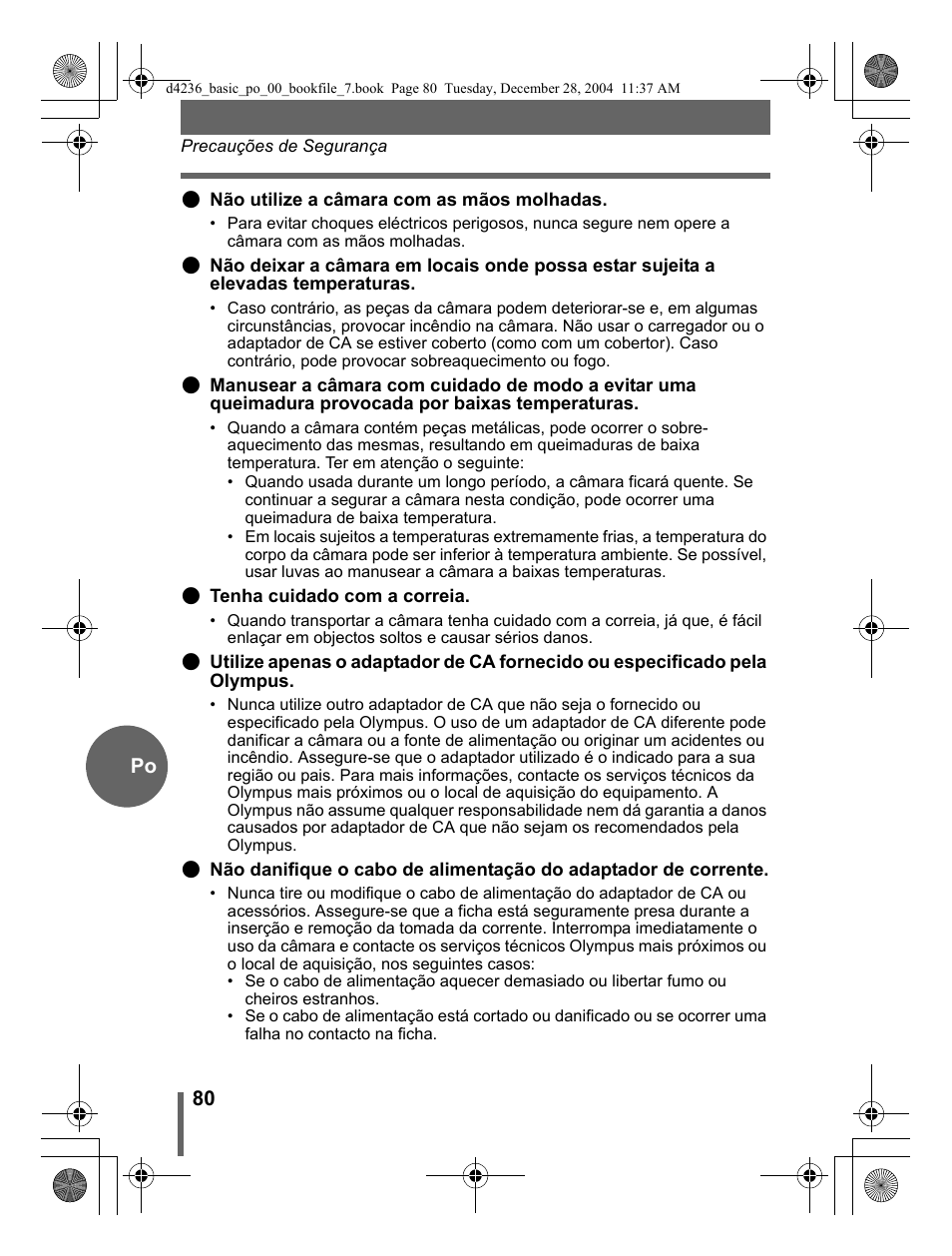 80 po | Olympus C-480 User Manual | Page 80 / 100