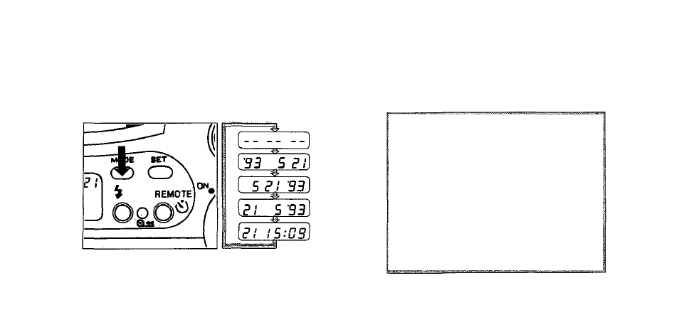 Printing the date and time, Choose the desired mode with the, Mode button | Olympus zoom2000 DLX User Manual | Page 30 / 44