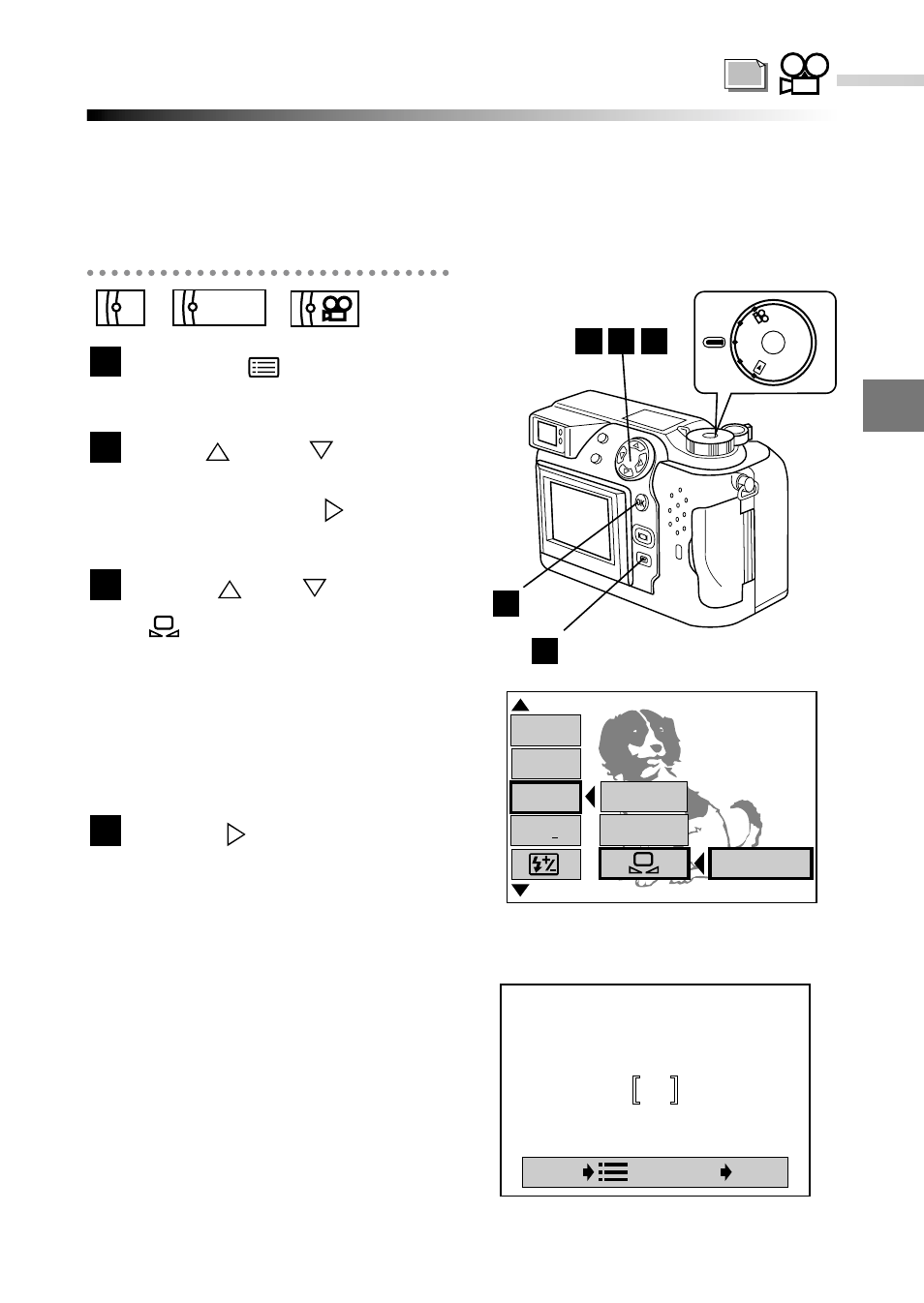 Custom photography, Press the (menu) button | Olympus C-2040ZOOM User Manual | Page 107 / 224