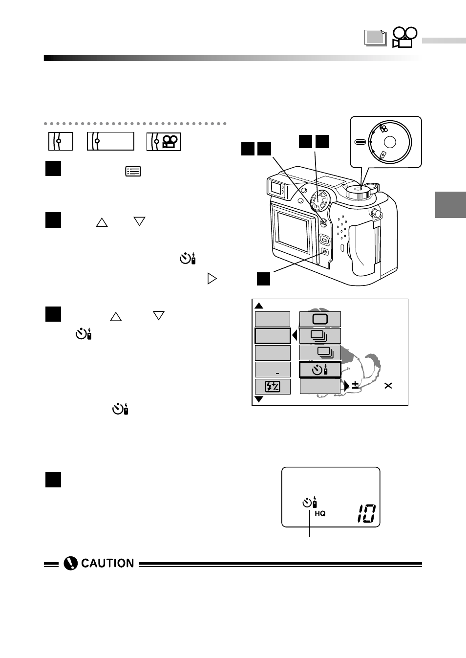 Using the self-timer and optional remote control, Custom photography, Press the (menu) button | Press the [ok] button | Olympus C-2040ZOOM User Manual | Page 115 / 224