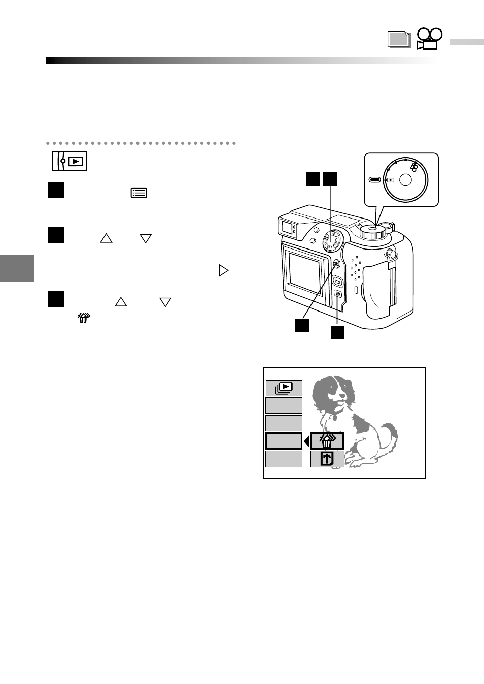 Erasing all images (all-frame erase), Displaying, editing and erasing your pictures, Press the (menu) button | Olympus C-2040ZOOM User Manual | Page 152 / 224