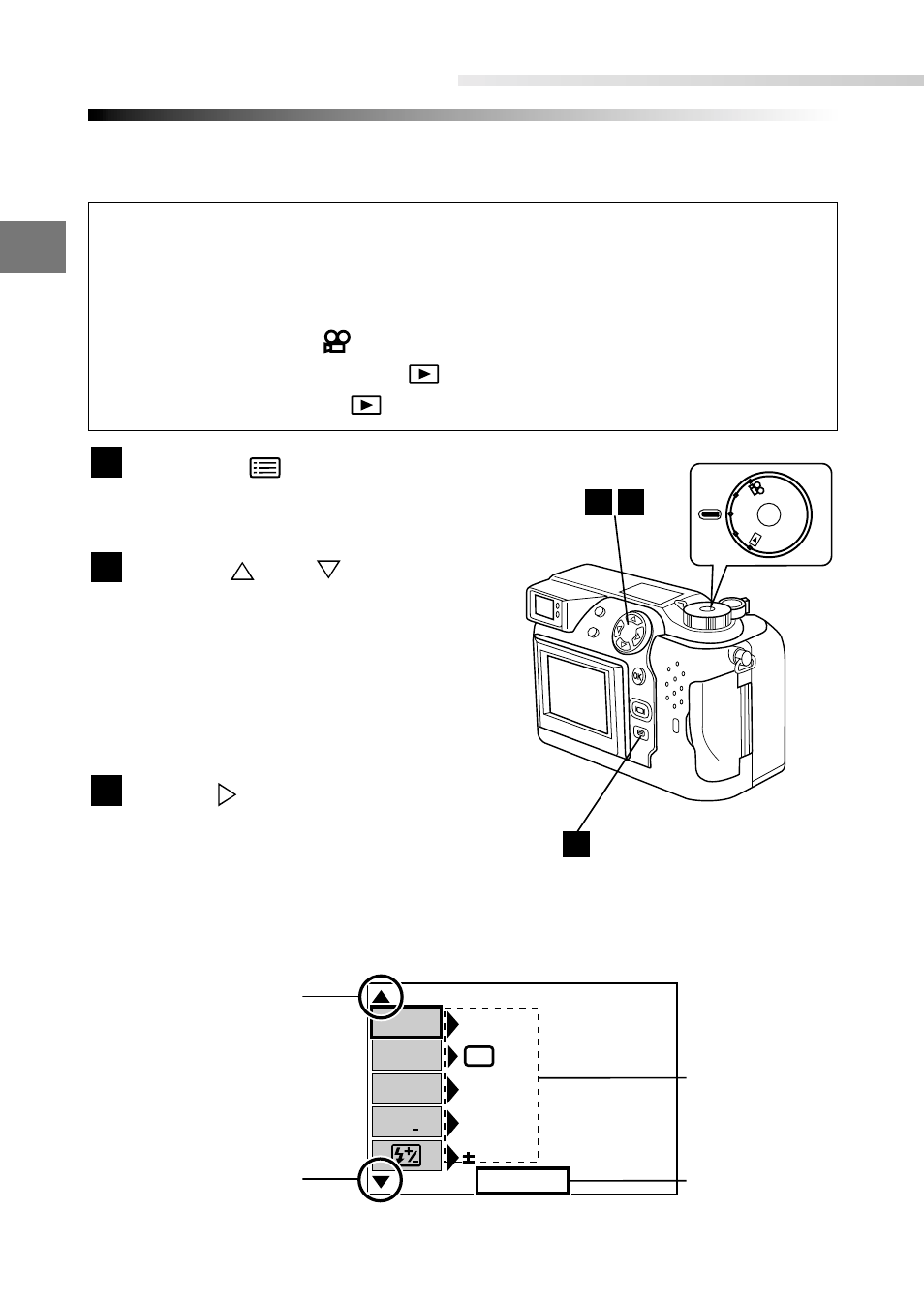 Using the menus, Getting started, Press the (menu) button | Olympus C-2040ZOOM User Manual | Page 42 / 224